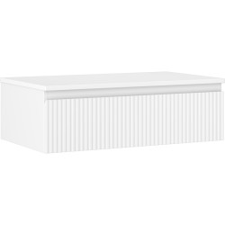 MEXEN/S - Rivel koupelnová skříňka pod umyvadlo 80 cm s deskou, 1 šuplík, reliéf , bílá mat (91A20-08023-1-BFC01)