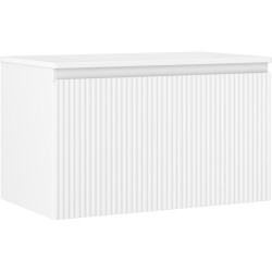 MEXEN/S - Rivel koupelnová skříňka pod umyvadlo 80 cm s deskou, 1 šuplík, reliéf , bílá mat (91A20-08047-1-BFC01)