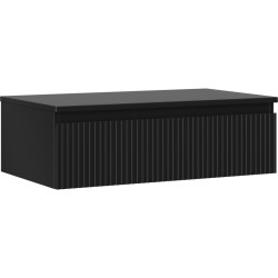 MEXEN/S - Rivel koupelnová skříňka pod umyvadlo 80 cm s deskou, 1 šuplík, reliéf , černá mat (91A20-08023-1-BFC71)