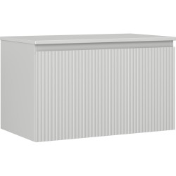 MEXEN/S - Rivel koupelnová skříňka pod umyvadlo 80 cm s deskou, 1 šuplík, reliéf , šedá mat (91A20-08047-1-BFC62)
