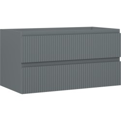 MEXEN/S - Rivel koupelnová skříňka pod umyvadlo 90, 2 zásuvky, reliéf , grafit mat (91A20-09047-2-BFF66)