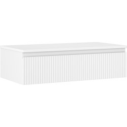 MEXEN/S - Rivel koupelnová skříňka pod umyvadlo 90 cm s deskou, 1 šuplík, reliéf , bílá mat (91A20-09023-1-BFC01)