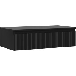 MEXEN/S - Rivel koupelnová skříňka pod umyvadlo 90 cm s deskou, 1 šuplík, reliéf , černá mat (91A20-09023-1-BFC71)