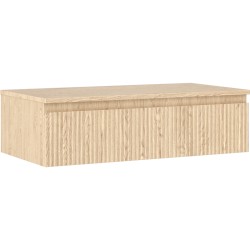 MEXEN/S - Rivel koupelnová skříňka pod umyvadlo 90 cm s deskou, 1 šuplík, reliéf , dub (91A20-09023-1-BFC81)