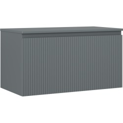 MEXEN/S - Rivel koupelnová skříňka pod umyvadlo 90 cm s deskou, 1 šuplík, reliéf , grafit mat (91A20-09047-1-BFC66)