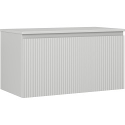 MEXEN/S - Rivel koupelnová skříňka pod umyvadlo 90 cm s deskou, 1 šuplík, reliéf , šedá mat (91A20-09047-1-BFC62)