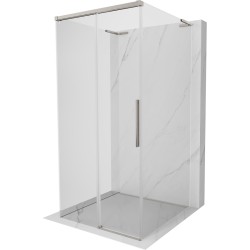 MEXEN/S - Rox-3S L sprchový kout 3 stěnný , posuvný 100 x 100, transparent, nikl kartáčovaný (8C2L-100-100-97-00-3S)