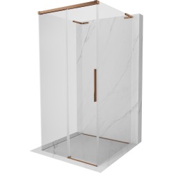 MEXEN/S - Rox-3S L sprchový kout 3 stěnný , posuvný 90 x 90, transparent, růžové zlato (8C2L-090-090-60-00-3S)