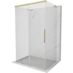MEXEN/S - Rox-3S L sprchový kout 3 stěnný , posuvný 95 x 70, transparent, zlato kartáčovaná (8C2L-095-070-55-00-3S)