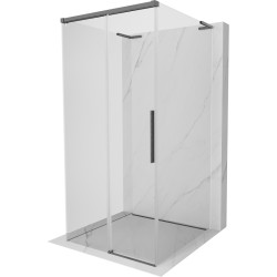 MEXEN/S - Rox-3S L sprchový kout 3 stěnný , posuvný 95 x 95, transparent, grafit kartáčovaná (8C2L-095-095-66-00-3S)