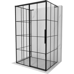 MEXEN/S - Rox-3S L sprchový kout 3 stěnný , posuvný levá 90 x 70, černá kratka, černá (8C2L-090-070-70-77-3S-L)