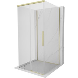 MEXEN/S - Rox-3S sprchový kout 3 stěnný , posuvný 110 x 110, transparent, zlato kartáčovaná (8C2-110-110-55-00-3S)