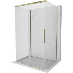MEXEN/S - Rox-3S sprchový kout 3 stěnný , posuvný 115 x 75, transparent, zlato (8C2-115-075-50-00-3S)