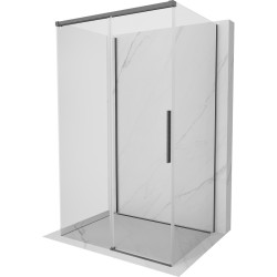 MEXEN/S - Rox-3S sprchový kout 3 stěnný , posuvný 140 x 85, transparent, grafit kartáčovaná (8C2-140-085-66-00-3S)