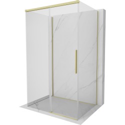 MEXEN/S - Rox-3S sprchový kout 3 stěnný , posuvný 150 x 85, transparent, zlato kartáčovaná (8C2-150-085-55-00-3S)