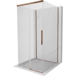 MEXEN/S - Rox-3S sprchový kout 3 stěnný , posuvný 95 x 95, transparent, růžové zlato (8C2-095-095-60-00-3S)