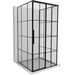 MEXEN/S - Rox-3S sprchový kout 3 stěnný , posuvný pravá 90 x 90, černá kratka, černá (8C2-090-090-70-77-3S-P)