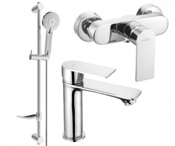 MEXEN/S - Royo DF40 Set umyvadlové a sprchové baterie s příslušenstvím, chrom (72204DF40-00)