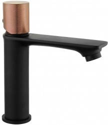 MEXEN/S - Royo One umyvadlová baterie, černá / růžové zlato (72201-76)