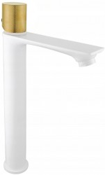 MEXEN/S - Royo One umyvadlová baterie vysoká, bílá / zlatá (72211-25)