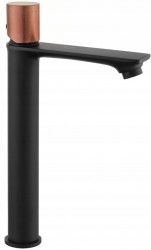 MEXEN/S - Royo One umyvadlová baterie vysoká, černá / růžová zlato (72211-76)