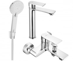 MEXEN/S - Royo R40 Set umyvadlové a vanové baterie s příslušenstvím, chrom (72213R40-00)