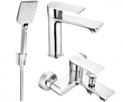 MEXEN/S - Royo R62 Set umyvadlové a vanové baterie s příslušenstvím, chrom (72203R62-00)