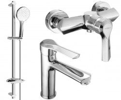 MEXEN/S - Saber DB74 Set umyvadlové a sprchové baterie s příslušenstvím, chrom (72104DB74-00)