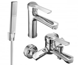 MEXEN/S - Saber R72 Set umyvadlové a vanové baterie s příslušenstvím, chrom (72103R72-00)