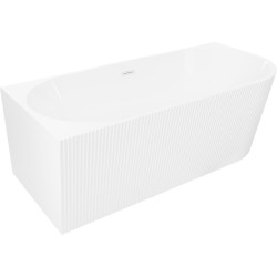 MEXEN/S - Silo volně stojící rohová vana levá reliéf  150 x 75, bílá, sifon a přepad bílá (52891507500L-20)