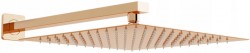 MEXEN/S - Slim čtvercová sprchová hlavice - déšť 25 x 25 cm + sprchové rameno, růžové zlato (79125112-60)