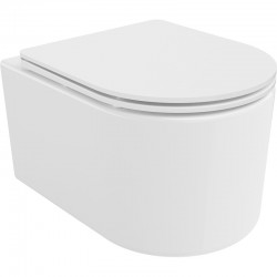 MEXEN/S - Sofia Závěsná WC mísa Rimless Tornado včetně sedátka s slow slim, duroplast, bílá lesk (30540300T)