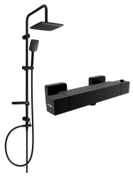 MEXEN/S - Sven sprchový sloup včetně sprchové termostatické baterie Cube, černá (77200262-70)