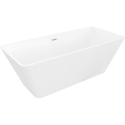 MEXEN/S - Tava volně stojící vana reliéf 170 x 75, bílá, sifon a přepad nikl kartáčovaný (52851707500-97)