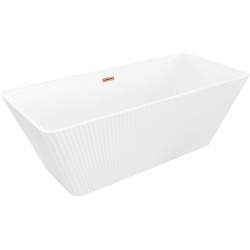 MEXEN/S - Tava volně stojící vana reliéf 170 x 75, bílá, sifon a přepad růžové zlato (52851707500-60)