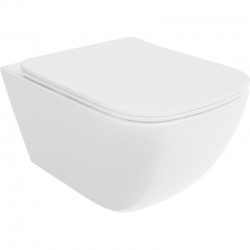 MEXEN/S - Timo Závěsná WC mísa Rimless Tornado včetně sedátka s slow slim, duroplast, bílá lesk (30650200T)
