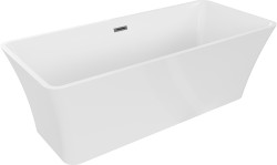 MEXEN/S - Tonia volně stojící vana 170 x 75, bílá, sifon a přepad grafit kartáčovaná (52171707500-66)