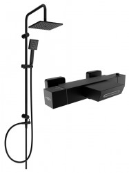 MEXEN/S - Tord sprchový sloup včetně vanové termostatické baterie Cube, černá (77360200-70)