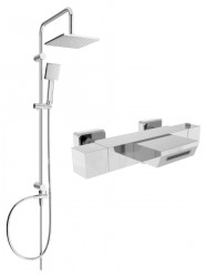 MEXEN/S - Tord sprchový sloup včetně vanové termostatické baterie Cube, chrom (77360200-00)