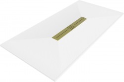 MEXEN/S - Toro obdélníková sprchová vanička SMC 150 x 70, bílá, mřížka zlatá (43107015-G)