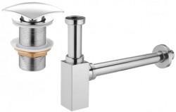 MEXEN/S - Umyvadlový sifon s výpustí click-clack bez přepadu,  chrom (7991660-00)
