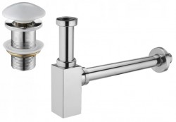 MEXEN/S - Umyvadlový sifon s výpustí click-clack bez přepadu, chrom/bílá (7991060-02)
