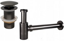 MEXEN/S - Umyvadlový sifon s výpustí click-clack bez přepadu, grafit (7991050-66)