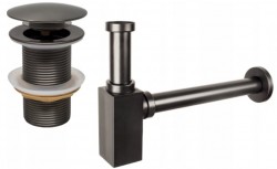 MEXEN/S - Umyvadlový sifon s výpustí click-clack bez přepadu, grafit (7991060-66)
