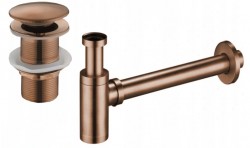 MEXEN/S - Umyvadlový sifon s výpustí click-clack bez přepadu, růžové zlato (7991050-60)