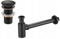 MEXEN/S - Umyvadlový sifon s výpustí click-clack bez přepadu, stará černá (7991050-79)