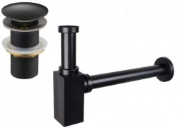 MEXEN/S - Umyvadlový sifon s výpustí click-clack bez přepadu, stará černá (7991060-79)