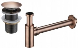 MEXEN/S - Umyvadlový sifon s výpustí click-clack bez přepadu, stará měď (7991050-45)