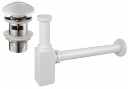 MEXEN/S - Umyvadlový sifon s výpustí click-clack keramická zárka s přepadem, bílý (7992060-25)
