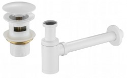 MEXEN/S - Umyvadlový sifon s výpustí click-clack s přepadem, bílý (7992050-20)